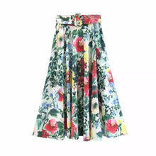 Cargar imagen en el visor de la galería, Vintage Floral Midi Skirt