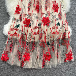 Flower Embroidery Dress
