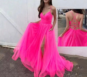 Pink Tulle Sweetheart Prom Dress