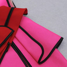 Load image into Gallery viewer, Rose Red MeshInsert Bandage Dress