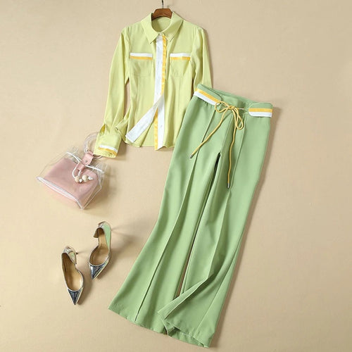 High Quality Green Shirt Trousers Set