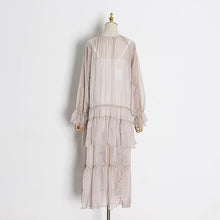 Load image into Gallery viewer, Summer Ruffles V Neck Petal Loose Transparent Dress