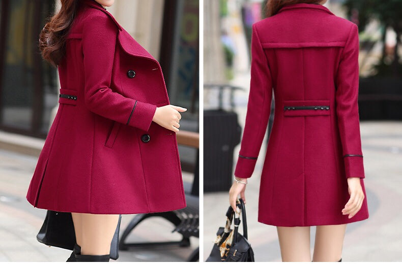 Wool Blend Warm Long Coat