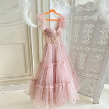 Carregar imagem no visualizador da galeria, Sheer Fairy Tulle Ruffles Dress