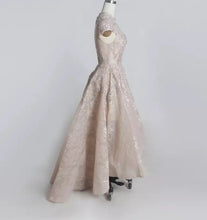 Load image into Gallery viewer, Lace Beaded High Neck Luxury Gowns