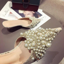 Load image into Gallery viewer, Crystal Pearl Slip On Mules
