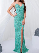 Load image into Gallery viewer, Sequin Stretch Backless Slit Dress