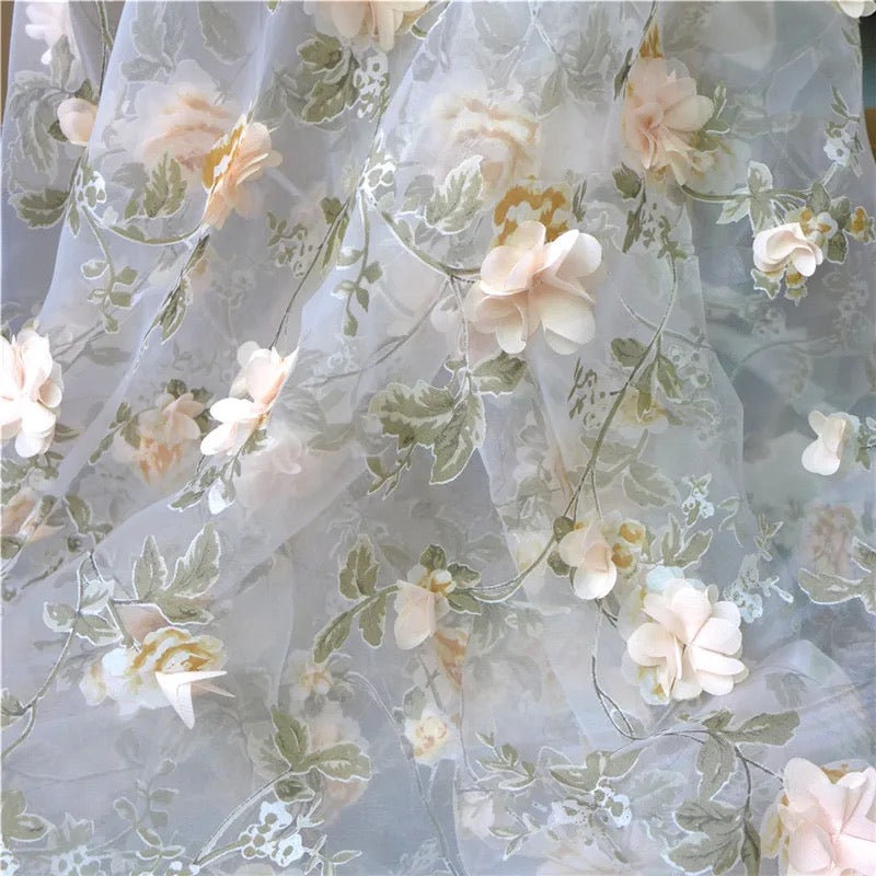 Rosette Flowers Appliques Prom Dress