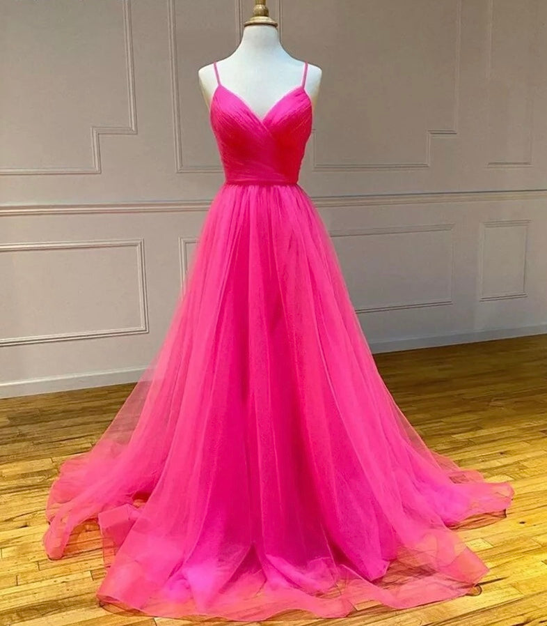 Pink Tulle Sweetheart Prom Dress
