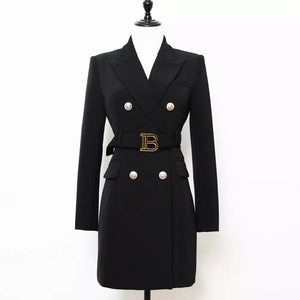 Belted Office Blazer Dress