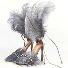 Charger l&#39;image dans la galerie, Crystal Tassels Feather Sandals