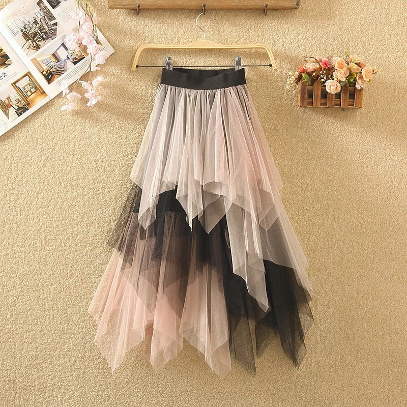 Contrast Colour Tulle Skirt