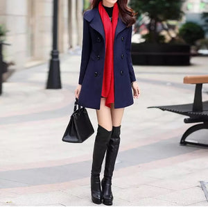 Wool Blend Warm Long Coat