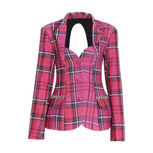 Carregar imagem no visualizador da galeria, Notched Plaid Back Jacket