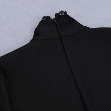 Carregar imagem no visualizador da galeria, Black Drawstring Lace Bandage Dress