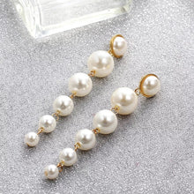 Load image into Gallery viewer, Pearl Dangle Clip On Earrings