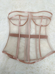 Mesh Lace Corset Two Pieces Dress