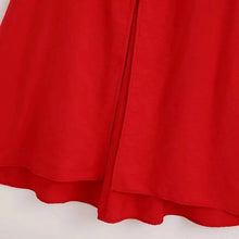 Load image into Gallery viewer, Red Puff Sleeve Slim Midi Dress