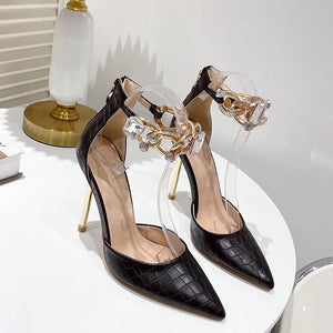 Crystal Chain Metal Sandals