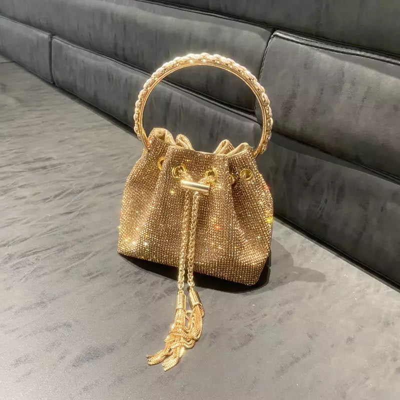Luxury Rhinestone Bucket Clutch