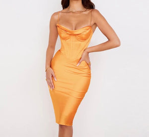 Corset Spaghetti Strap Slim Dress