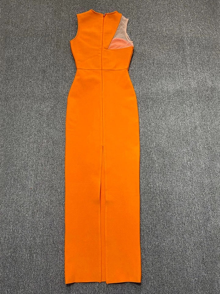 Mesh Sleeveless Bandage Dress