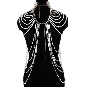 Imitation Pearl Body Chain Jewellery