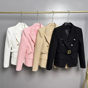 Texture Blazer with Belt