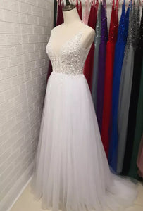 Beading Crystal High Splits Gown