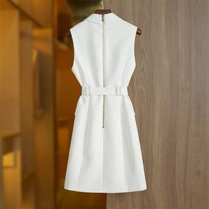 Belted Sleeveless Mini Dress