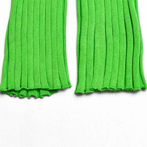 Knitted Solid Sweater Pant Suit