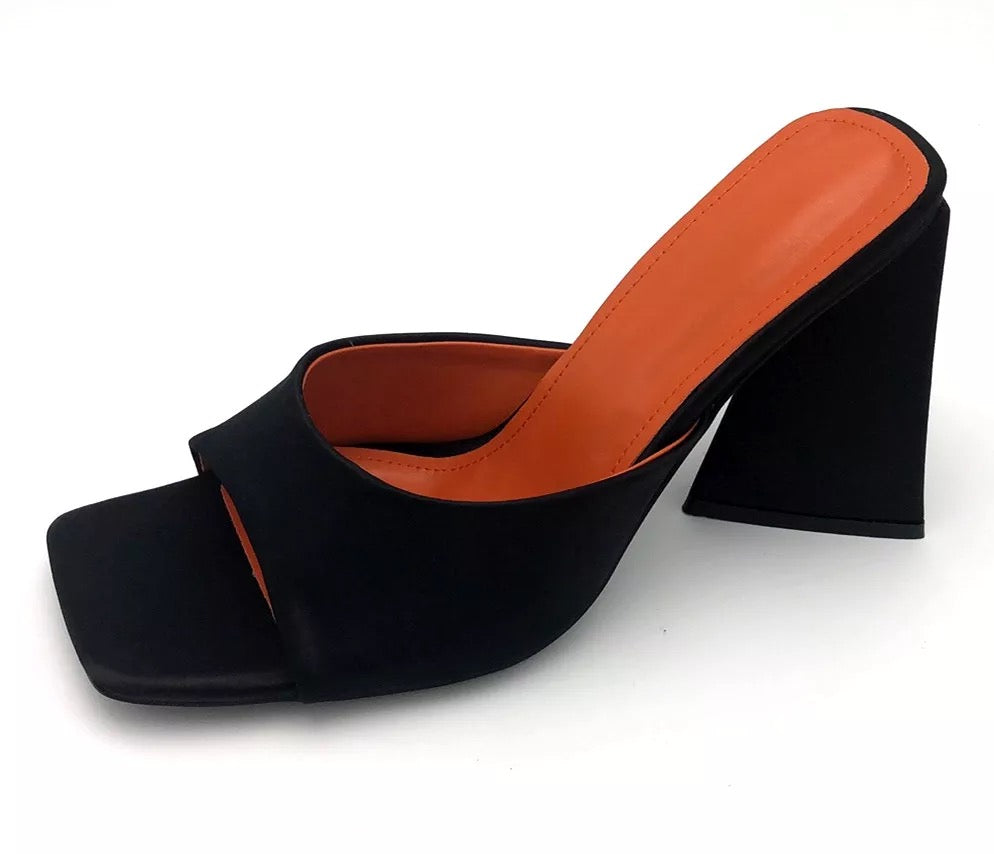 Square Peep Toe Mules