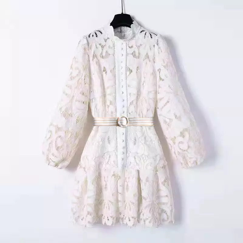 Lace Dress With Belt