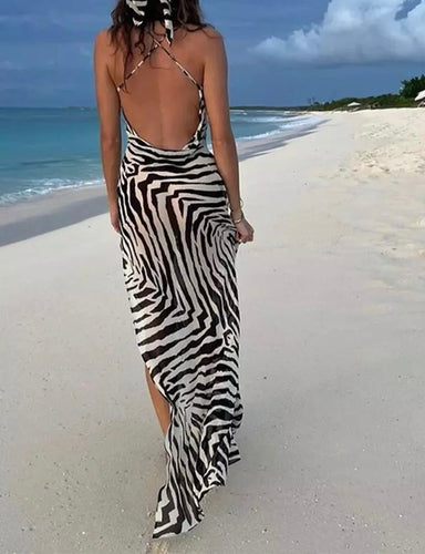 Zebra Print Beach Dress