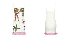 Carregar imagem no visualizador da galeria, Luxury White Sequinned  Mini Dress