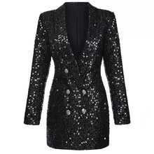 Charger l&#39;image dans la galerie, Sequined Black Blazer