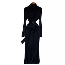 Load image into Gallery viewer, Knitted Bodycon Dress with Belt