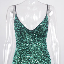 Carica l&#39;immagine nel visualizzatore di Gallery, Sequin Stretch Backless Slit Dress