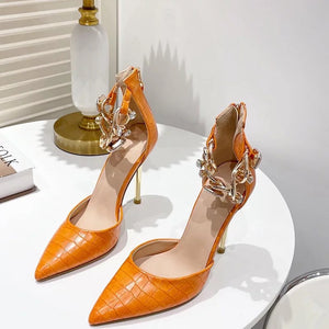Crystal Chain Metal Sandals