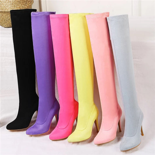 Thigh high Stretch Stiletto Boots