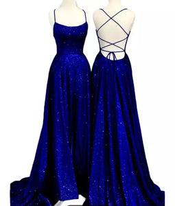Glitter High Slit Prom Dress