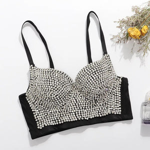 Diamond beading sling Bustier