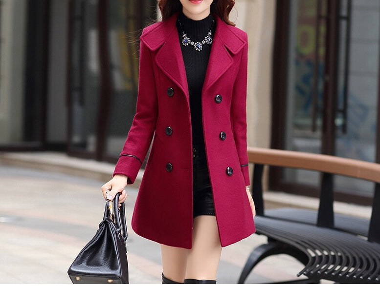 Wool Blend Warm Long Coat