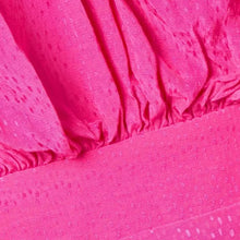 Load image into Gallery viewer, Pink Puff Sleeve Hollow Out Midi Dress