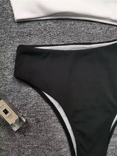 Load image into Gallery viewer, White Black Cut Out Swimwear