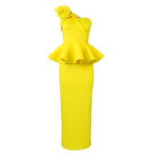 Carica l&#39;immagine nel visualizzatore di Gallery, Yellow Ruffles Peplum Set