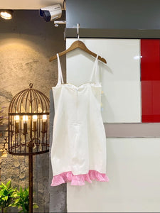 Luxury White Sequinned  Mini Dress