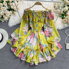 Load image into Gallery viewer, Ruffled Chiffon Floral Prints Jumpsuits