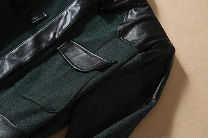 PU Leather Fashion Slim Jacket Dress