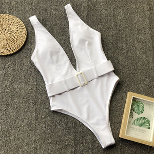 V-neck One Piece Swimsuit